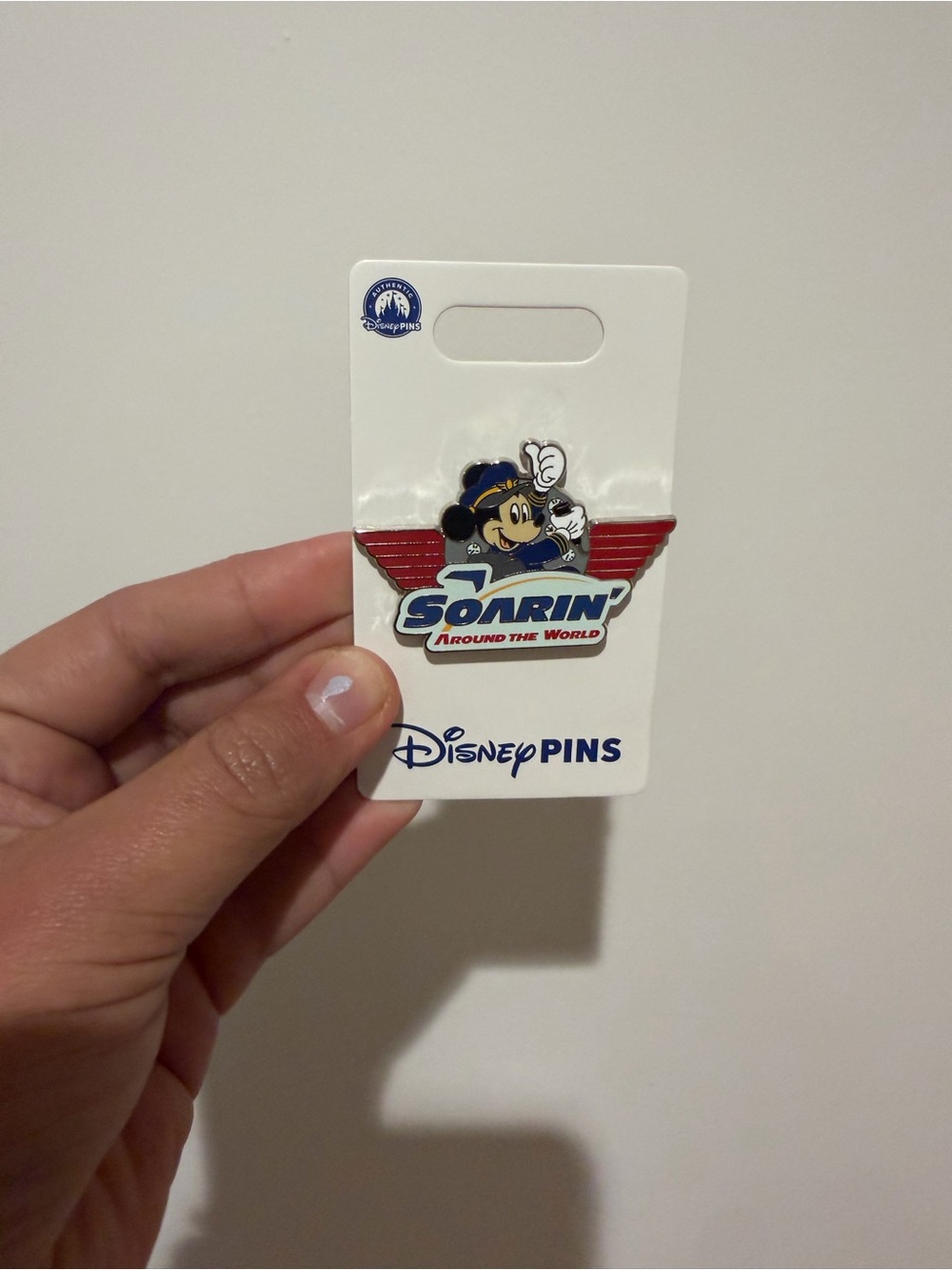 Disney Mickey Soarin' Pilot Pin - Red, Blue, Gold